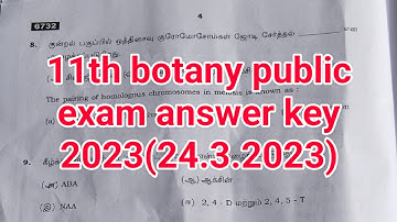 11th botany public exam answer key 2023(24.3.2023)