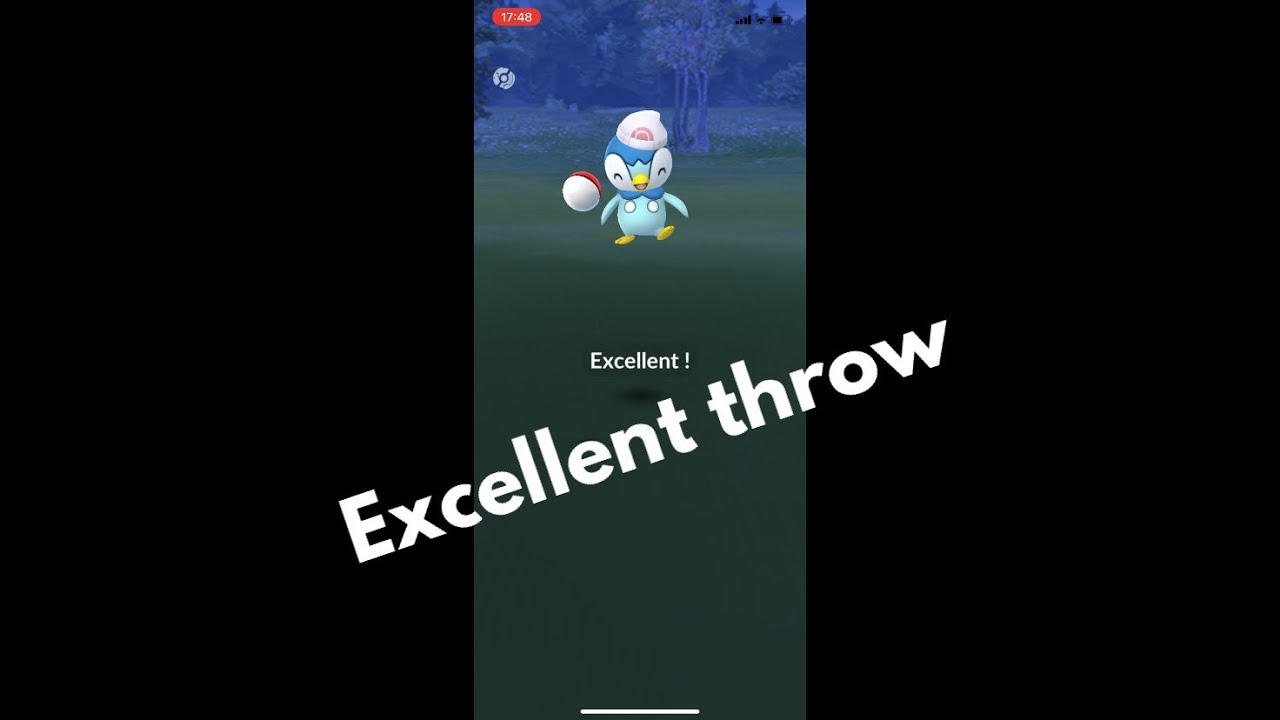 Pokémon GO Excellent throw to Piplup wearing white Sinnoh hat Shorts