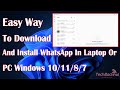 New 2024✅How to Download and Install WhatsApp in Laptop or PC Windows 10/11/8/7