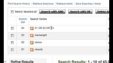 Creating a systematic search history in EBSCO