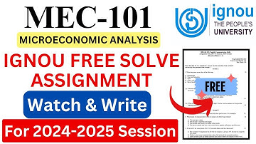 IGNOU MEC-101 Solve Assignment 2024-2025 Download | IGNOU Free Assignment Download 2025 | #ignou