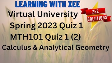 MTH101 Quiz 1 Spring 2023 Virtual University of Pakistan