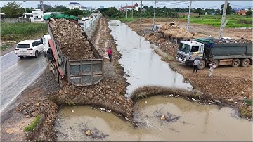 Exquisite Process NewProject!25.5TTruck Fillingstone,Use Skill Dozer D31+Shantui17c3pro Pushing Soil