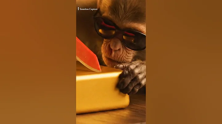 Monkey ASMR: Cutting a Golden Brick 🐒✨ | Satisfying & Funny Sounds #shorts #asmr #monkey