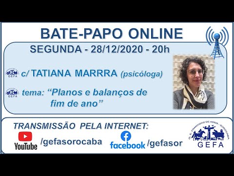 Assista: Bate-papo online - c/ TATIANA MARRA (28/12/2020)