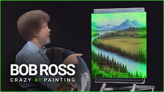 Bob Ross and his crazy AI painting 🎨