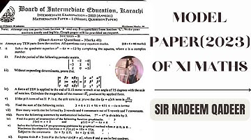 XI MATHEMATICS | MODEL PAPER 2023 | SINDH TEXTBOOK BOARD