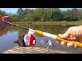 big lots fishing pole lighter Bait Cast BBQ (16ct Display) Red and Navy BBQ LIGHTER Rod Hooks Into