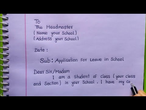 🔥Application For Leave In School | Application For Leave Of Absence -  Youtube