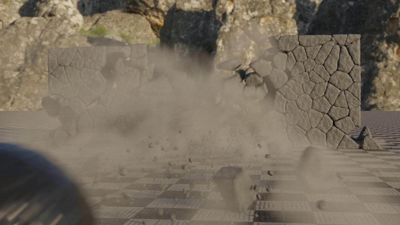Wall destruction with particles and dust | Blender 2.9 (high poly ...