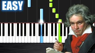 Video thumbnail of "Beethoven - Ode To Joy - EASY Piano Tutorial by PlutaX - Synthesia"