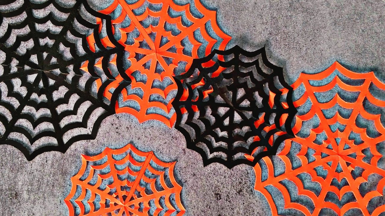 Easy Paper Spider Web | DIY Paper Spider Web For Helloween Decoration ...