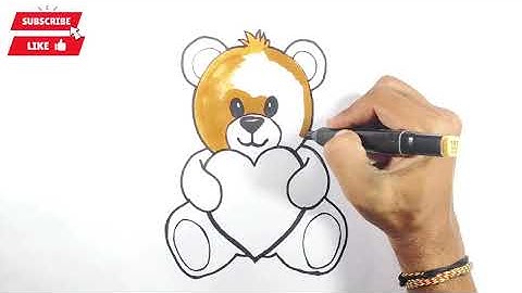 How to Draw a Cute Teddy Bear with Heart 🧸❤️ Easy Drawing for Kids Step by Step