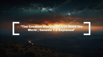 "The Creation Story: How God Made the World | Genesis 1-2 Explained"