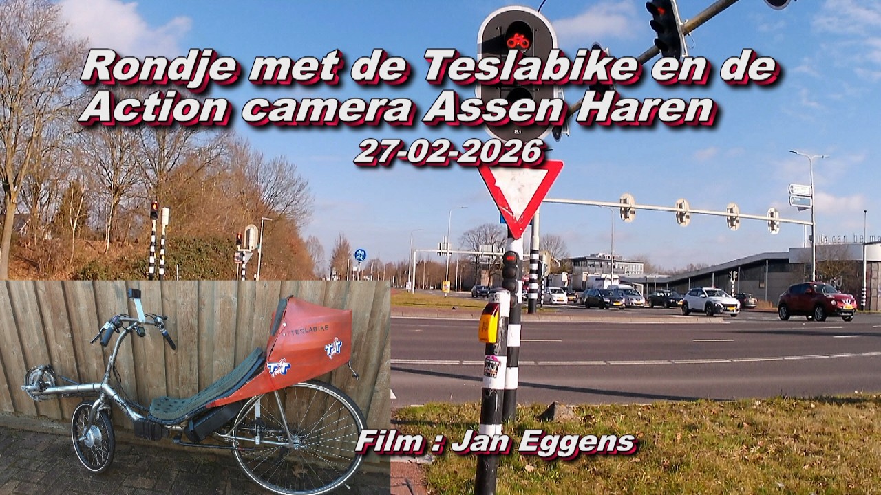 Rondje met de Teslabike en de Action camera Assen Haren 27 0202026