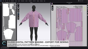 CLO3D Export Pattern for Physical Production Shirt Sewing Garment Details and Seam Allowance