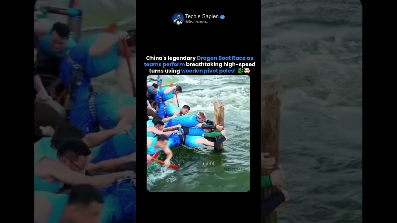 China's Incredible Dragon Boat Drift Race Through Narrow Canals! 🐉🚣🤯