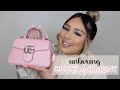 UNBOXING MY FIRST GUCCI PURSE | GG MARMONT MINI TOP HANDLE BAG