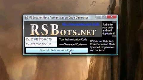 RSBots.net Authentication Code Generator V2 BETA