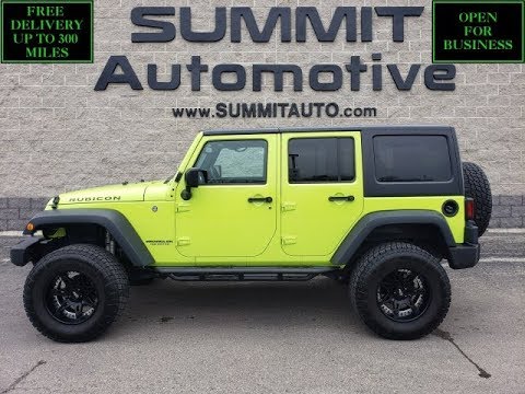 2016 JEEP WRANGLER UNLIMITED RUBICON 4 DOOR LIFTED HYPER GREEN WALK