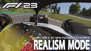 F1 23 Realism Mode | Yuki Tsunoda at he Belgium Grand Prix | 100% Race + Cockpit Cam + Track IR