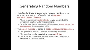 Random number generation - Data Structures