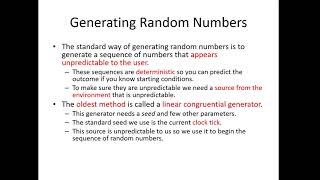 Random number generation - Data Structures