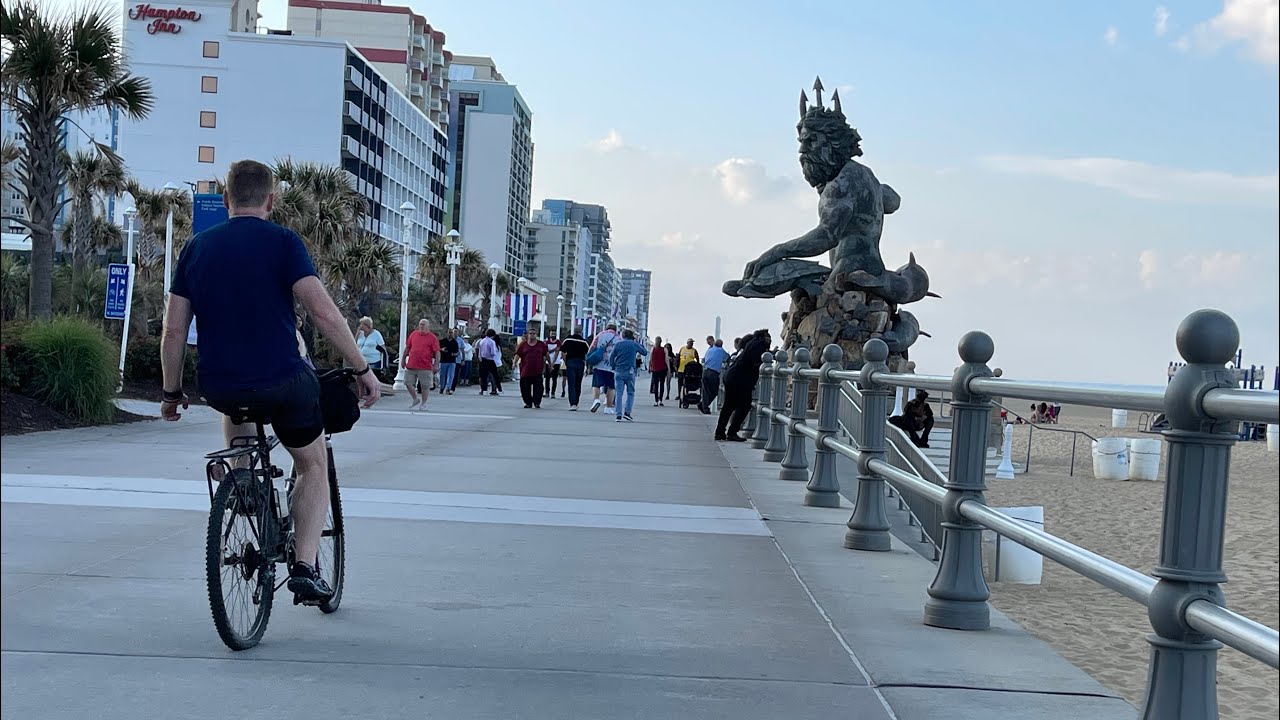 Walking Virginia Beach Oceanfront Boardwalk Spring 2022 YouTube