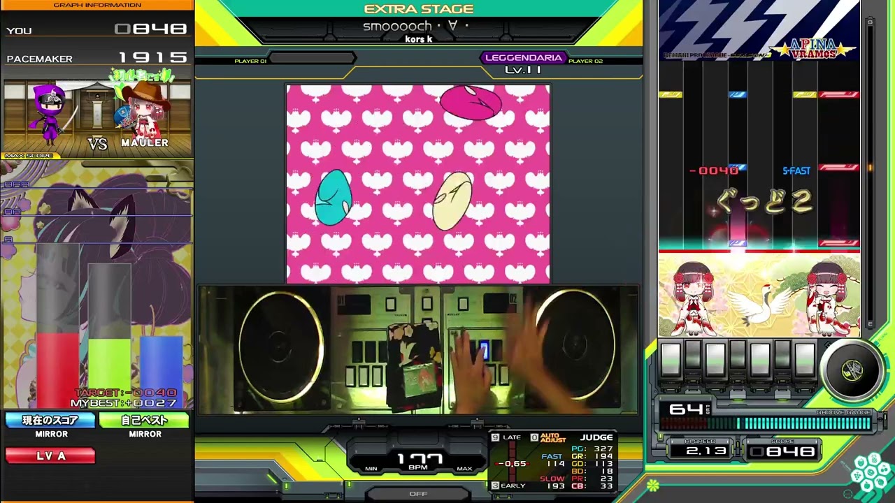 beatmania IIDX】smooooch・∀・(L) / kors k【2P鏡】 - YouTube