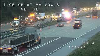 WATCH: Overturned semi-truck blocks NB lanes of I-95 in Brevard County