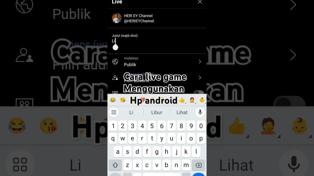 Cara live mengunakan hp android atau satu hp 