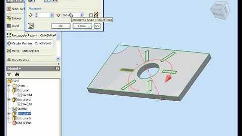 27 Circular Pattern - Part Design - Autodesk Inventor Tutorial