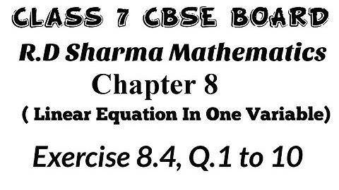 Exercise 8.4 Class 7 RD Sharma Mathematics 