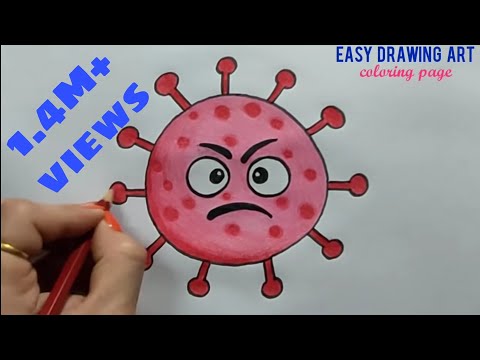 how to draw corona virus || easy corona virus poster ...