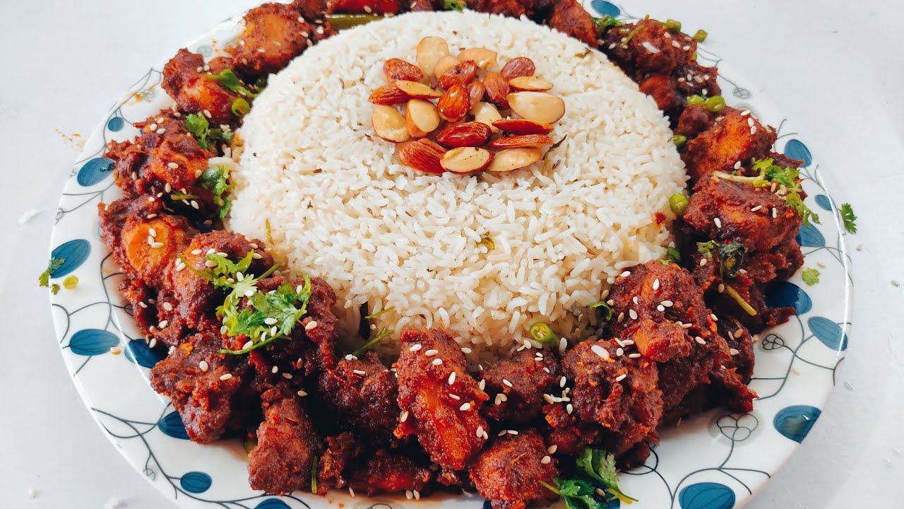 Chicken with Bagara Rice(Special Juicy chicken)|Tasty & Easy Juicy ...