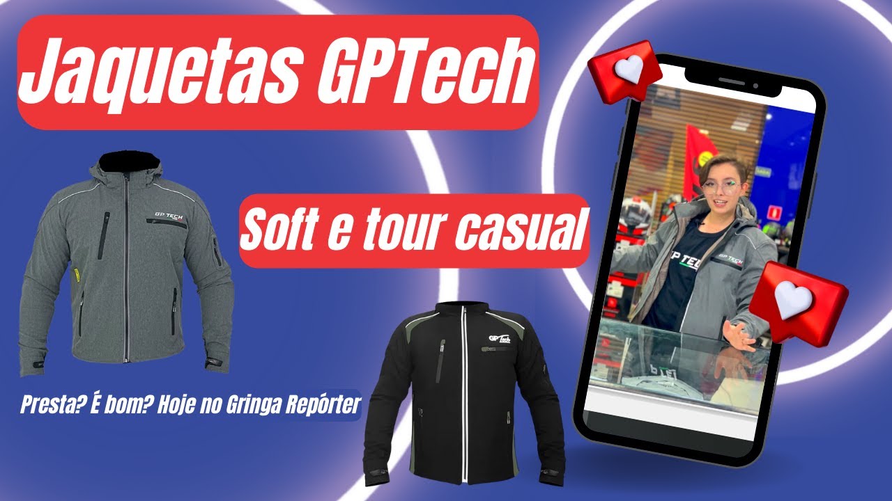 Jaqueta de Moto por menos de R$500 - Conheça a GPTech tour casual - A melhor jaqueta de proteção