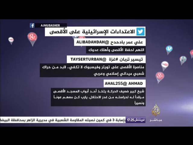 نشرة تويتر..تواصل الاعتداءات الإسرائيلية على المسجد الأقصى