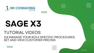 3.8 Manage Your Role Specific Procedures: Set and View Customer Pricing