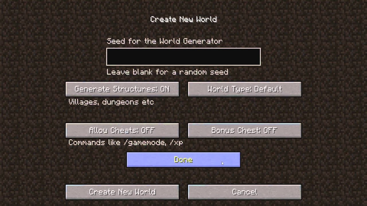 How to create a Superflat / flat world in Minecraft