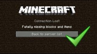 Minecraft Fatally Missing Blocks And Items Error Fix In 2 Minutes. screenshot 5