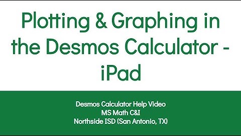 iPad - Plotting and Graphing in the Desmos Graphing Calculator