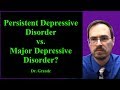 What is the difference between Persistent Depressive Disorder and Major Depressive Disorder?