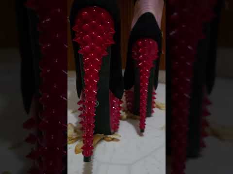 Wedges crushed in high heels #crushexperiment #foodcrush #highheels #asmrcrush #pebbles
