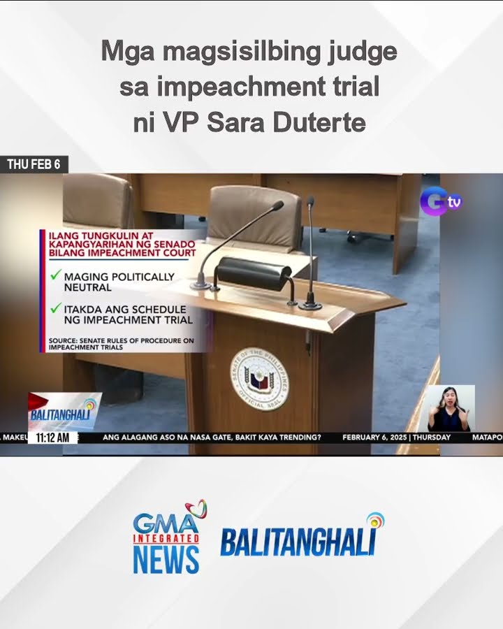 Mga magsisilbing judge sa impeachment trial ni VP Sara Duterte | Balitanghali