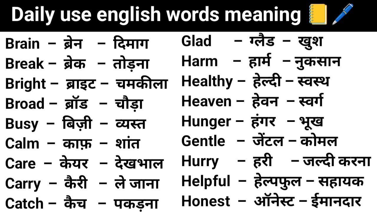 Basic English word meaning | Vocabulary Words | Word meaning