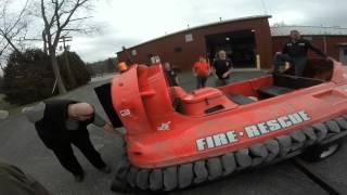 Loading the rescue hovercraft