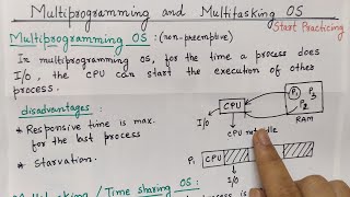 Multiprogramming Operating System and Multitasking Operating System | Types of Operating System