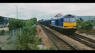 Class 60 Diesel Locomotive heading through Whittlesea towards Peterborough from Ely.