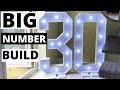 HOW TO MAKE 4FT MARQUEE NUMBERS WITH LED LIGHTS..DIY