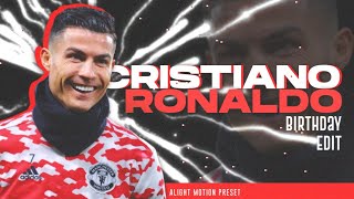 Cristiano Ronaldo Birthday Edit | AE inspired 🔥 | Free Project File | Alight Motion Resimi
